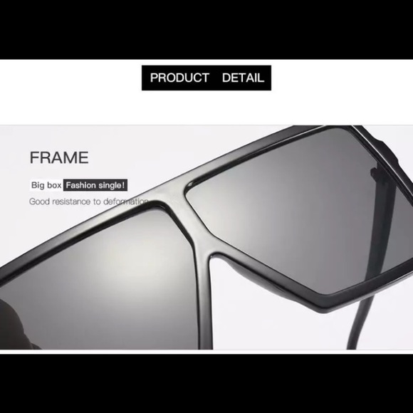 “PRICE. DROP” Oversized Black Glossy Square Sunglasses - Picture 4 of 5